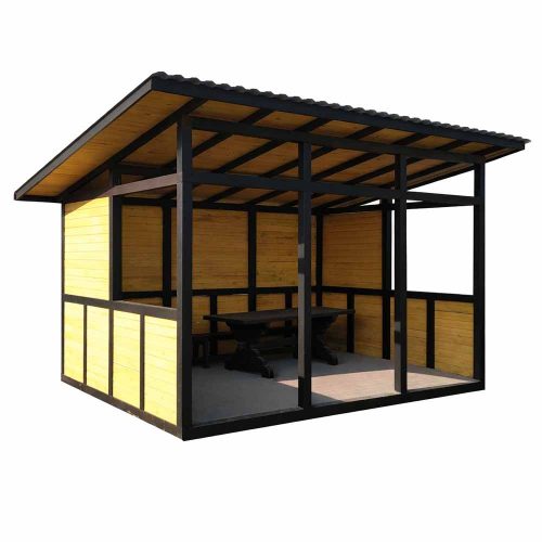 Metalna bašta sa drvenim oblogama – zatvorena konstrukcija