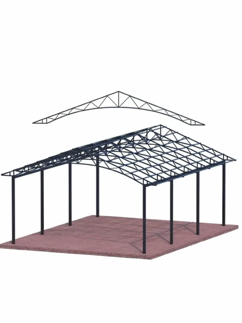 Dvostrešna nadstrešnica za 2 vozila