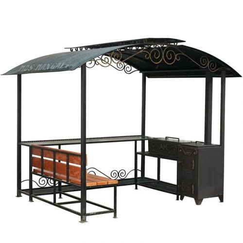 Metalna zona za rostilj sa nadstrešnicom